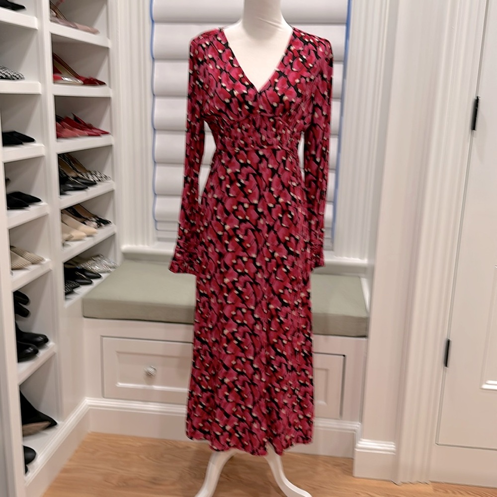 Like new Anna Kay boho midi dress with high cinched waist sz M